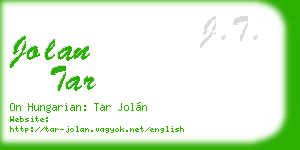 jolan tar business card